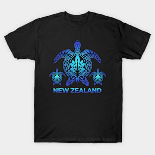 Vintage New Zealand Ocean Blue Sea Turtle Souvenirs T-Shirt